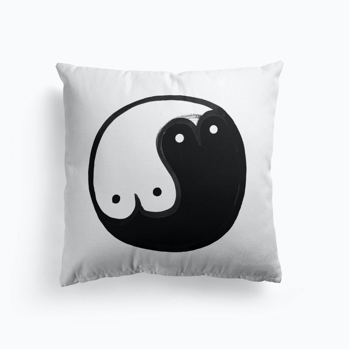 Yin Yang White Cushion by Julia Hariri Fy Ying Yang Decor Throw Pillow Cushion